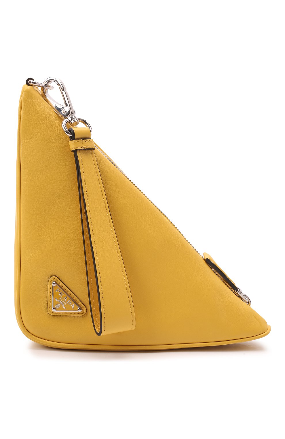 Женский клатч PRADA желтого цвета, арт. 1NE039-2BYA-F0377 | Фото 5 (Размер: medium; Материал: Натуральная кожа; Женское Кросс-КТ: Клатч-клатчи)