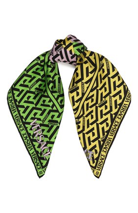 Женский шелковый платок VERSACE разноцветного цвета, арт. 1001601/1A02964 | Фото 1 (Материал: Текстиль, Шелк)