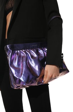 Женский клатч ISABEL MARANT сиреневого цвета, арт. P00118-22E032M/LUZ | Фото 2 (Размер: large; Материал: Натуральная кожа; Женское Кросс-КТ: Клатч-клатчи, Вечерняя сумка)