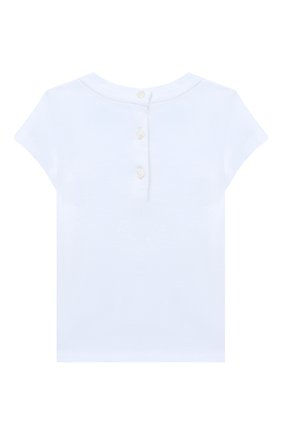 Детская хлопковая футболка POLO RALPH LAUREN белого цвета, арт. 312864866 | Фото 2 (Рукава: Короткие; Материал внешний: Хлопок; Девочки Кросс-КТ: футболка-одежда)