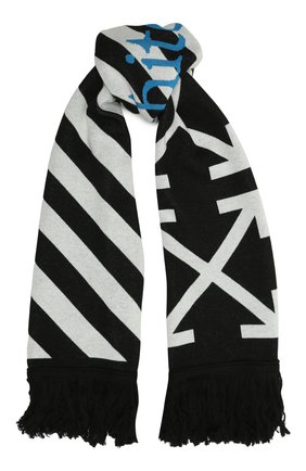 Мужской шарф OFF-WHITE черно-белого цвета по цене 32150 руб., арт. 0MMA001S22KNI001 | Фото 1 Мужской шарф OFF-WHITE черно-белого цвета, арт. 0MMA001S22KNI001 | Фото 1 (Мужское Кросс-КТ: Шарфы - с бахромой; Материал: Текстиль, Синтетический материал; Кросс-КТ: другое)