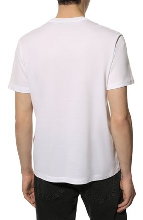 Мужская хлопковая футболка BRIONI белого цвета, арт. UJCH0L/P1644 | Фото 4 (Рукава: Короткие; Длина (для топов): Стандартные; Принт: С принтом; Материал внешний: Хлопок; Стили: Кэжуэл)