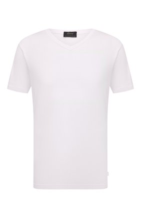 Мужская хлопковая футболка BRIONI белого цвета, арт. 0UM200/P0648 | Фото 1 (Материал внешний: Хлопок; Рукава: Короткие; Длина (для топов): Стандартные; Кросс-КТ: домашняя одежда)