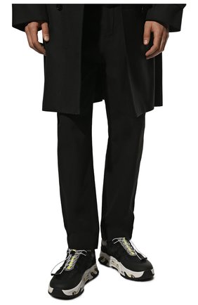 Мужские комбинированные кроссовки cross PREMIATA черного цвета, арт. CR0SS/VAR246 | Фото 2 (Материал внутренний: Натуральная кожа; Материал внешний: Текстиль; Материал утеплителя: Без утеплителя; Стили: Классический)