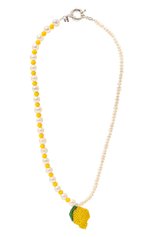 Женское колье лимон HIAYNDERFYT желтого цвета, арт. 1-5YLWLMNP | Фото 1 (Материал: Стекло, Металл)