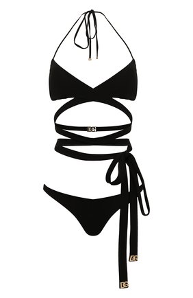 Женский раздельный купальник DOLCE & GABBANA черного цвета, арт. 09A92J/FUGA2 | Фото 1 (Материал внешний: Синтетический материал; Женское Кросс-КТ: Раздельные купальники)