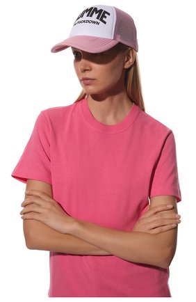 Женская бейсболка COMME DES FUCKDOWN светло-розового цвета, арт. CDFA592CP | Фото 2 (Материал: Текстиль, Синтетический материал)