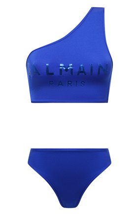 Женский раздельный купальник BALMAIN синего цвета, арт. BKBBB0630 | Фото 1 (Материал внешний: Синтетический материал; Женское Кросс-КТ: Раздельные купальники)