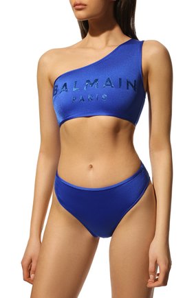 Женский раздельный купальник BALMAIN синего цвета, арт. BKBBB0630 | Фото 2 (Материал внешний: Синтетический материал; Женское Кросс-КТ: Раздельные купальники)