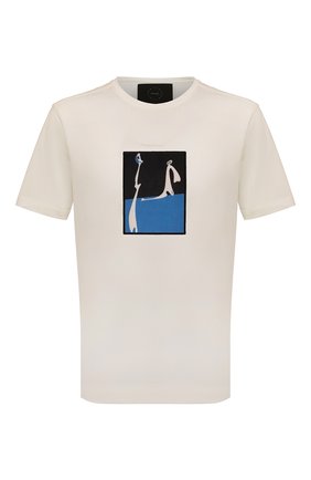 Мужская хлопковая футболка LIMITATO кремвого цвета, арт. CAHIERS D`ART/T-SHIRT | Фото 1 (Материал внешний: Хлопок; Длина (для топов): Стандартные; Рукава: Короткие; Принт: С принтом; Стили: Гранж)
