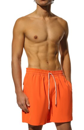 Мужские плавки-шорты POLO RALPH LAUREN оранжевого цвета, арт. 710865367 | Фото 2 (Материал внешний: Синтетический материал; Мужское Кросс-КТ: плавки-шорты; Принт: Без принта)