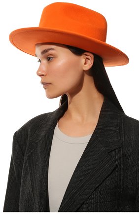 Женская велюровая шляпа west COCOSHNICK HEADDRESS оранжевого цвета, арт. westelectricorange | Фото 2 (Материал: Текстиль, Хлопок)