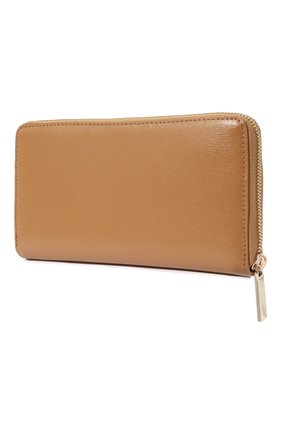 Женские кожаный кошелек BOSS бежевого цвета, арт. 50471394 | Фото 2 (Материал: Натуральная кожа)