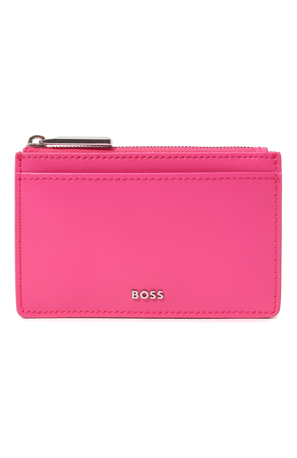 Женский кожаный футляр для кр�едитных карт BOSS розового цвета, арт. 50471388 | Фото 1 (Материал: Натуральная кожа)