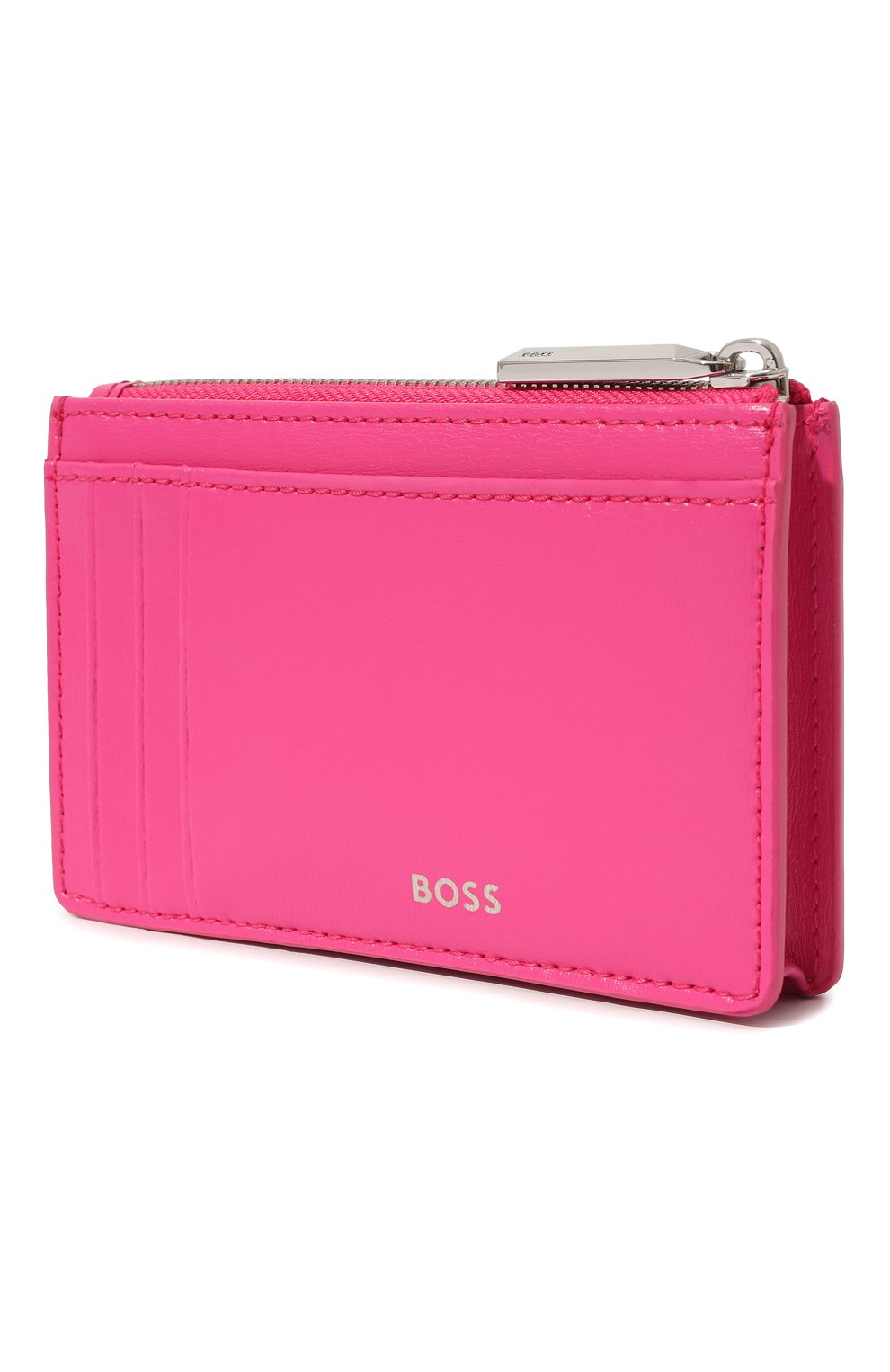 Женский кожаный футляр для кредитных карт BOSS розового цвета, арт. 50471388 | Фото 2 (Материал: Натуральная кожа)