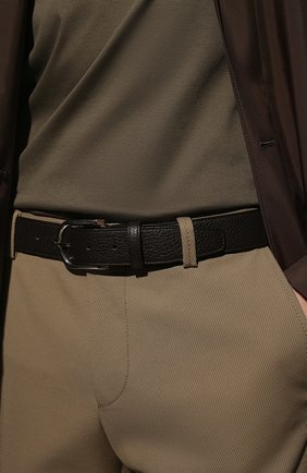 Мужской кожаный ремень BRIONI темно-коричневого цвета, арт. 0BAN0L/09719 | Фото 2 (Материал: Натуральная кожа; Случай: Формальный)