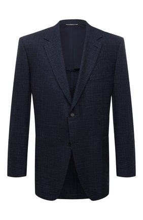 Мужской пиджак из шелка и шерсти CANALI темно-синего цвета по цене 162000 руб., арт. 21288/CF00301/60-64 | Фото 1 Мужской пиджак из шелка и шерсти CANALI темно-синего цвета, арт. 21288/CF00301/60-64 | Фото 1 (Рукава: Длинные; Материал подклада: Купро; Материал внешний: Шерсть, Шелк; Длина (для топов): Стандартные; 1-2-бортные: Однобортные; Пиджаки М: Приталенный; Случай: Формальный; Стили: Классический; Big sizes: Big Sizes)
