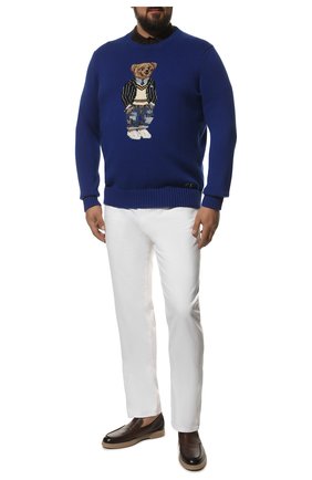 Мужской хлопковый свитер POLO RALPH LAUREN синего цвета по цене 49950 руб., арт. 711862909/PRL BS | Фото 2 Мужской хлопковый свитер POLO RALPH LAUREN синего цвета, арт. 711862909/PRL BS | Фото 2 (Рукава: Длинные; Материал внешний: Хлопок; Длина (для топов): Стандартные; Принт: С принтом; Стили: Кэжуэл; Мужское Кросс-КТ: Свитер-одежда; Big sizes: Big Sizes)