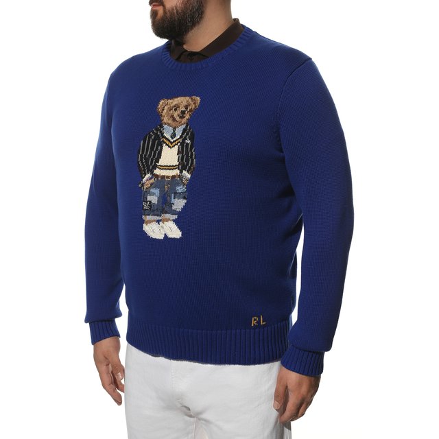 Хлопковый свитер Polo Ralph Lauren 711862909/PRL BS, цвет синий, размер 60 711862909/PRL BS - фото 3