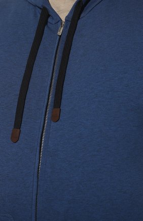 Мужской жилет из хлопка и шелка MARCO PESCAROLO синего цвета, арт. AMAX/45Y04 | Фото 5 (Big sizes: Big Sizes; Материал внешний: Шелк, Хлопок; Мужское Кросс-КТ: Толстовка-одежда; Стили: Спорт-шик; Длина (верхняя одежда): Короткие)