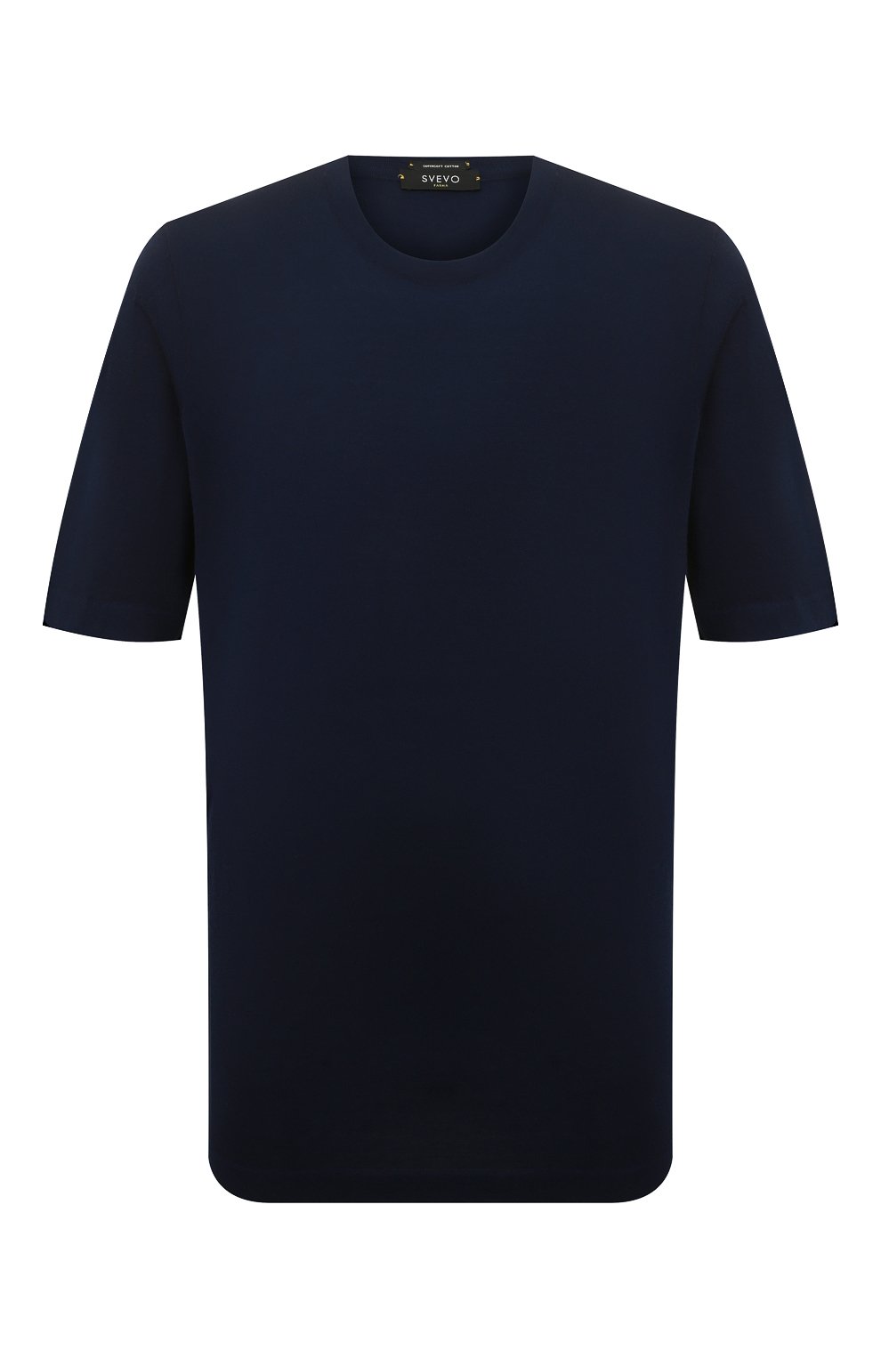 Мужская хлопковая футболка SVEVO темно-синего цвета, арт. 46321SE22L/MP46 | Фото 1 (Big sizes: Big Sizes; Принт: Без принта; Рукава: Короткие; Длина (для топов): Удлиненные; Материал внешний: Хлопок; Стили: Кэжуэл)