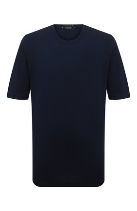 Мужская хлопковая футболка SVEVO темно-синего цвета, арт. 46321SE22L/MP46 | Фото 1 (Длина (для топов): Удлиненные; Материал внешний: Хлопок; Рукава: Короткие; Принт: Без принта; Стили: Кэжуэл; Big sizes: Big Sizes)