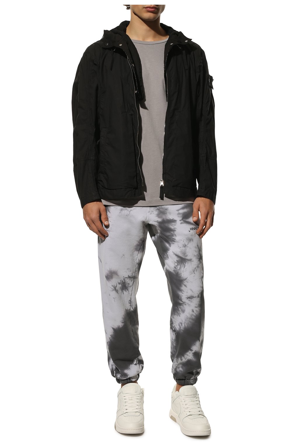 Мужские хлопковые джоггеры HINNOMINATE темно-серого цвета, арт. HUS2/HNM77SP | Фото 2 (Длина (брюки, джинсы): Стандартные; Стили: Гранж, Спорт-шик; Материал внешний: Хлопок; Силуэт М (брюки): Джоггеры)