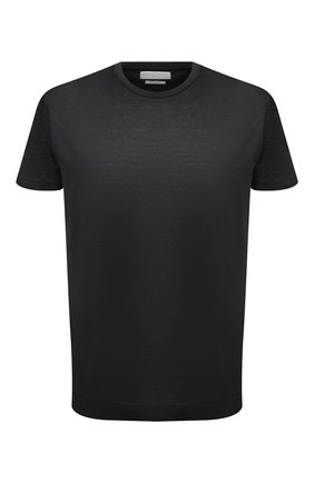 Мужская хлопковая футболка DANIELE FIESOLI темно-серого цвета, арт. DF 0612 | Фото 1 (Материал внешний: Хлопок; Длина (для топов): Стандартные; Рукава: Короткие; Принт: Без принта; Стили: Кэжуэл)