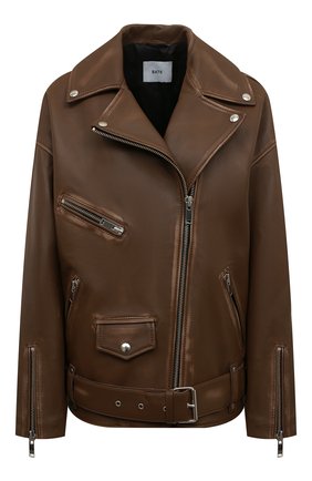 Женская кожаная куртка BATS коричневого цвета, арт. SS22/0_010 | Фото 1 (Кросс-КТ: Куртка; Рукава: Длинные; Стили: Гранж; Материал внешний: Натуральная кожа; Женское Кросс-КТ: Замша и кожа; Длина (верхняя одежда): Короткие)