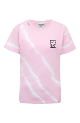 Женская хлопковая футболка FORTE DEI MARMI COUTURE розового цвета, арт. 22SF2201-550 | Фото 1 (Длина (для топов): Стандартные; Материал внешний: Хлопок; Рукава: Короткие; Стили: Спорт-шик; Принт: С принтом; Женское Кросс-КТ: Футболка-одежда)