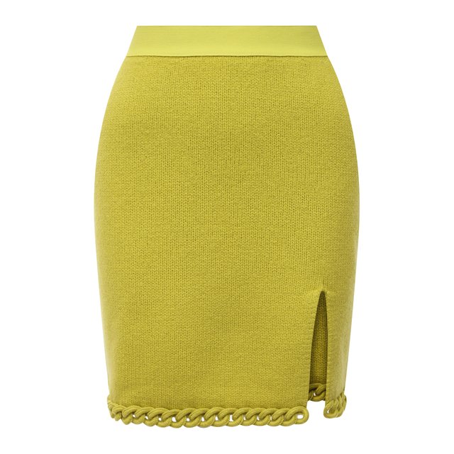 Шерстяная юбка Bottega Veneta цвет жёлтый