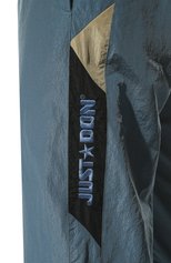 Мужские брюки JUST DON голубого цвета, арт. 32JUSP201 226343 | Фото 5 (Длина (брюки, джинсы): Стандартные; Случай: Повседневный; Материал внешний: Синтетический материал; Стили: Спорт-шик; Материал подклада: Синтетический материал)