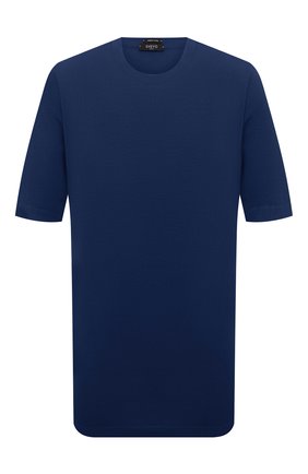 Мужская хлопковая футболка SVEVO синего цвета, арт. 46321SE22L/MP46 | Фото 1 (Рукава: Короткие; Материал внешний: Хлопок; Длина (для топов): Удлиненные; Принт: Без принта; Стили: Кэжуэл; Big sizes: Big Sizes)