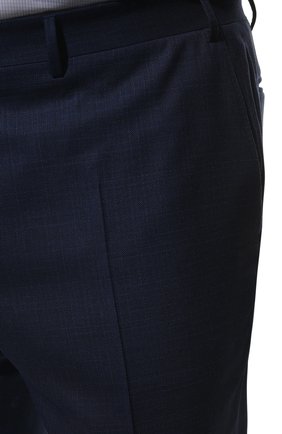 Мужские шерстяные брюки CANALI темно-синего цвета, арт. 71019/AA02526/60-64 | Фото 5 (Big sizes: Big Sizes; Материал внешний: Шерсть; Длина (брюки, джинсы): Стандартные; Стили: Классический; Случай: Формальный; Материал подклада: Вискоза)