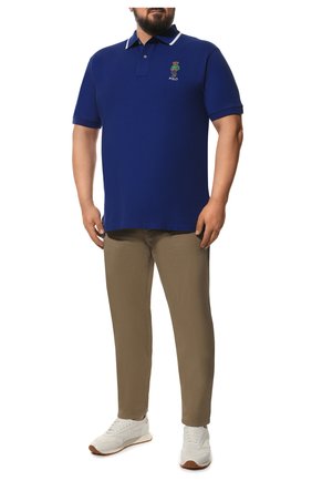 Мужское хлопковое поло POLO RALPH LAUREN темно-синего цвета по цене 18750 руб., арт. 711867573/PRL BS | Фото 2 Мужское хлопковое поло POLO RALPH LAUREN темно-синего цвета, арт. 711867573/PRL BS | Фото 2 (Материал внешний: Хлопок; Длина (для топов): Удлиненные; Рукава: Короткие; Застежка: Пуговицы; Стили: Кэжуэл; Big sizes: Big Sizes)