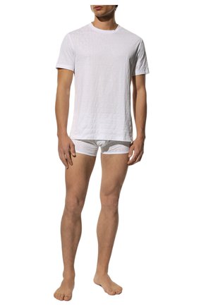 Мужская хлопковая футболка BALMAIN белого цвета, арт. BRM305280 | Фото 2 (Материал внешний: Хлопок; Длина (для топов): Стандартные; Рукава: Короткие; Кросс-КТ: домашняя одежда)