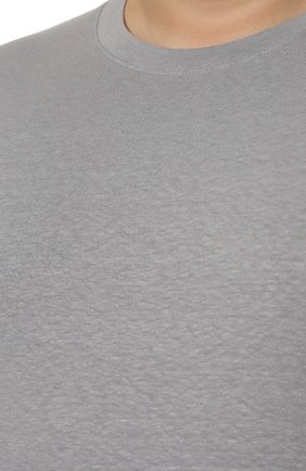 Мужская футболка из хлопка и льна MARCO PESCAROLO серого цвета, арт. JAMES/45Y07/60-68 | Фото 5 (Big sizes: Big Sizes; Принт: Без принта; Рукава: Короткие; Длина (для топов): Стандартные; Материал внешний: Хлопок; Стили: Кэжуэл)