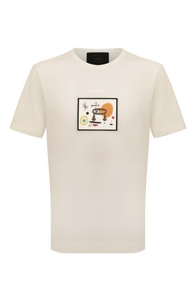 Мужская хлопковая футболка LIMITATO кремвого цвета, арт. JE NE JAMAIS/T-SHIRT | Фото 1 (Длина (для топов): Стандартные; Материал внешний: Хлопок; Рукава: Короткие; Принт: С принтом; Стили: Кэжуэл)