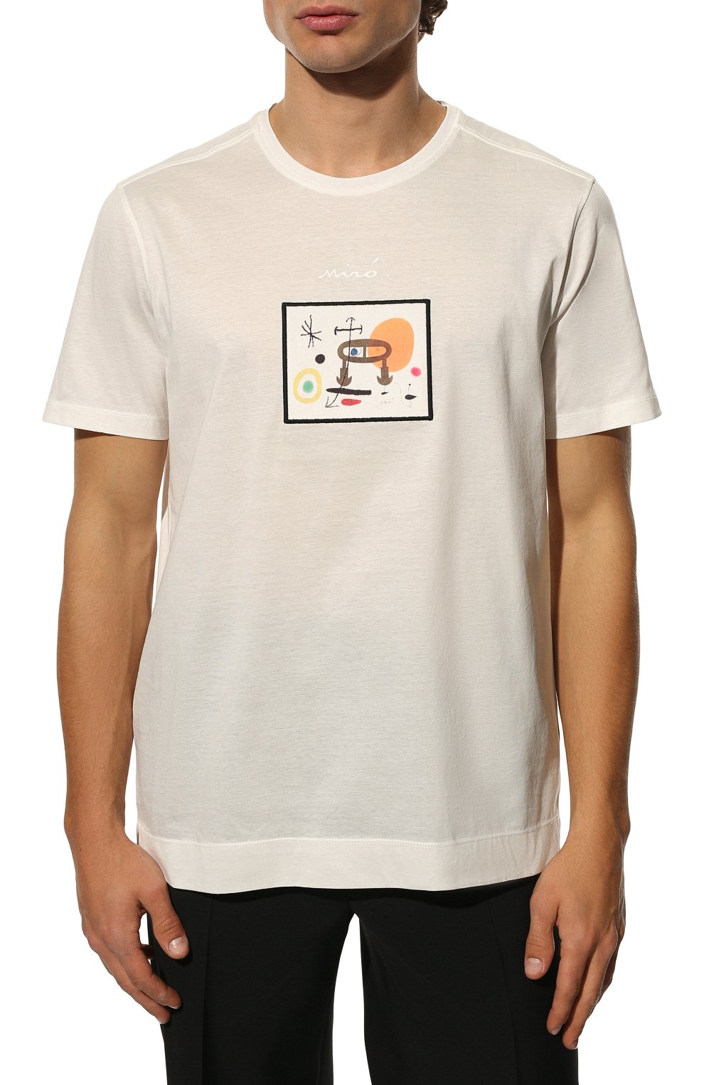 Мужская хлопковая футболка LIMITATO кремвого цвета, арт. JE NE JAMAIS/T-SHIRT | Фото 3 (Рукава: Короткие; Длина (для топов): Стандартные; Принт: С принтом; Материал внешний: Хлопок; Стили: Кэжуэл)
