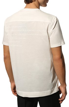Мужская хлопковая футболка LIMITATO кремвого цвета, арт. JE NE JAMAIS/T-SHIRT | Фото 4 (Рукава: Короткие; Длина (для топов): Стандартные; Принт: С принтом; Материал внешний: Хлопок; Стили: Кэжуэл)