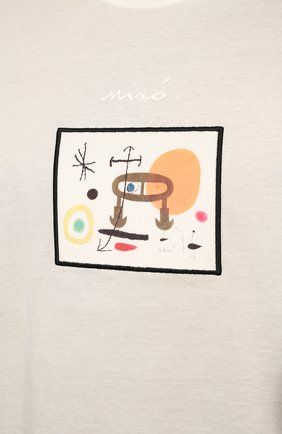 Мужская хлопковая футболка LIMITATO кремвого цвета, арт. JE NE JAMAIS/T-SHIRT | Фото 5 (Рукава: Короткие; Длина (для топов): Стандартные; Принт: С принтом; Материал внешний: Хлопок; Стили: Кэжуэл)