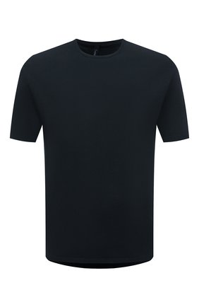 Мужская хлопковая футболка TRANSIT темно-синего цвета, арт. CFUTRQ7420 | Фото 1 (Материал внешний: Хлопок; Длина (для топов): Стандартные; Рукава: Короткие; Принт: Без принта; Стили: Кэжуэл)