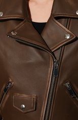 Женская кожаная куртка BATS коричневого цвета, арт. SS22_003SJ | Фото 5 (Кросс-КТ: Куртка; Рукава: Длинные; Стили: Гламурный; Материал внешний: Натуральная кожа; Женское Кросс-КТ: Замша и кожа; Длина (верхняя одежда): Короткие)