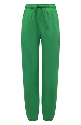 Женские хлопковые джоггеры ACNE STUDIOS зеленого цвета, арт. CK0040/W | Фото 1 (Длина (брюки, джинсы): Стандартные; Материал внешний: Хлопок; Стили: Спорт-шик; Женское Кросс-КТ: Брюки-спорт, Джоггеры - брюки; Силуэт Ж (брюки и джинсы): Джоггеры)