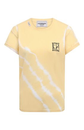 Женская хлопковая футболка FORTE DEI MARMI COUTURE желтого цвета, арт. 22SF2201-330 | Фото 1 (Длина (для топов): Стандартные; Материал внешний: Хлопок; Рукава: Короткие; Стили: Спорт-шик; Принт: С принтом; Женское Кросс-КТ: Футболка-одежда)