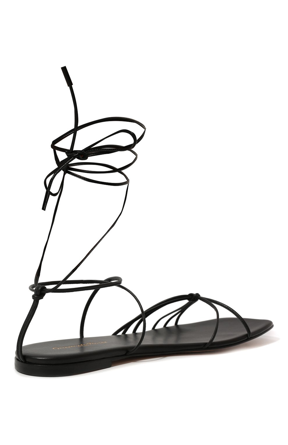 Женские кожаные сандалии GIANVITO ROSSI черного цвета, арт. G32023.05CU0.NAPNER0 | Фото 5 (Материал внешний: Кожа; Материал внутренний: Натуральная кожа; Подошва: Плоская)