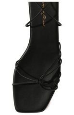 Женские кожаные сандалии GIANVITO ROSSI черного цвета, арт. G32023.05CU0.NAPNER0 | Фото 6 (Материал внешний: Кожа; Материал внутренний: Натуральная кожа; Подошва: Плоская)