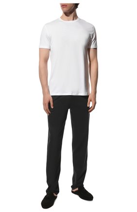 Мужская футболка DEREK ROSE белого цвета, арт. 3048-BASE001 | Фото 2 (Кросс-КТ: домашняя одежда; Рукава: Короткие; Материал внешний: Синтетический материал; Длина (для топов): Стандартные)