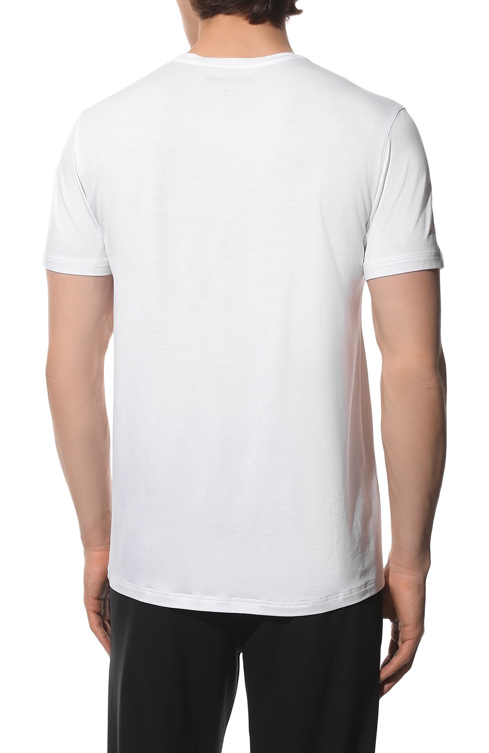 Мужская футболка DEREK ROSE белого цвета, арт. 3048-BASE001 | Фото 4 (Кросс-КТ: домашняя одежда; Рукава: Короткие; Материал внешний: Синтетический материал; Длина (для топов): Стандартные)