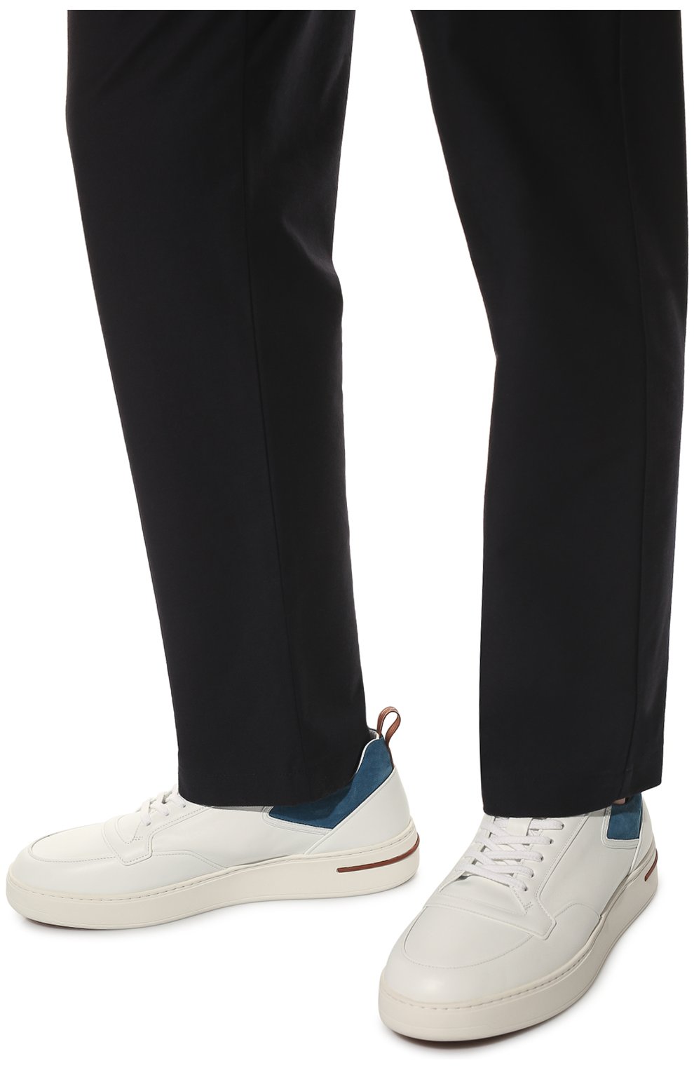 Мужские кожаные кеды newport walk LORO PIANA белого цвета, арт. FAM2053 | Фото 3 (Материал внешний: Кожа; Материал внутренний: Натуральная кожа, Текстиль; Стили: Классический; Материал утеплителя: Без утеплителя)